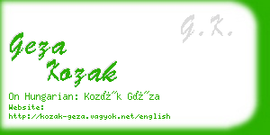 geza kozak business card